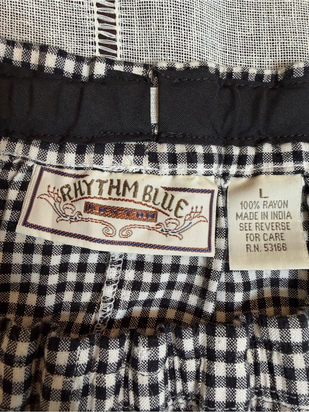 VTG Rhythm Blues Gingham Plaid Tiered Maxi Skirt Womens Size Large Cottagecore - Picture 6 of 9